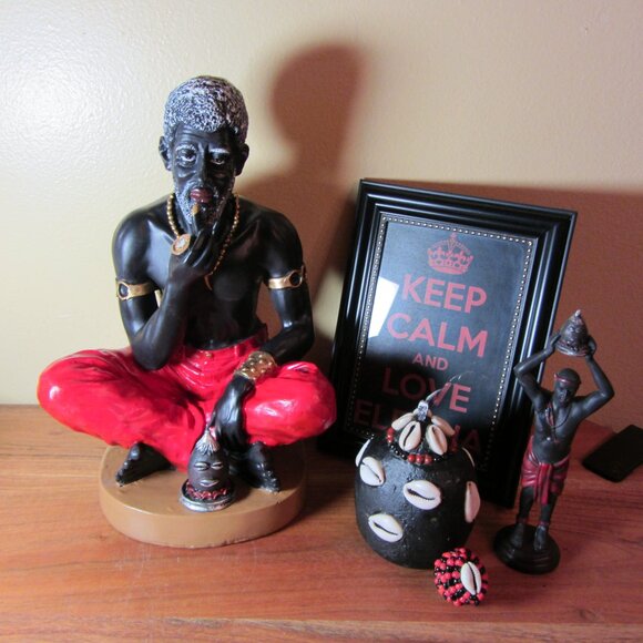 papa Candelo legba elegua eshu santeria ifa voodoo macumba statue bundle (H228)